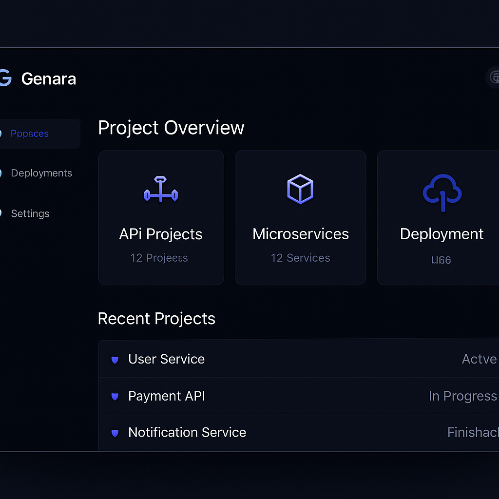 Genara dashboard overview
